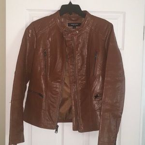Kenneth Cole New York Brown Leather Jacket